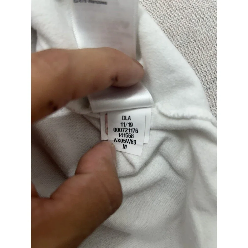 The North Face Mens White Short Sleeve T-Shirt Size Medium Red Front & Back Logo
